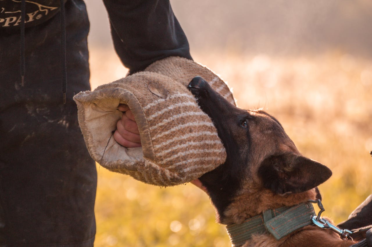 Placeholder: Dog looking happy and relaxed with its owner after a positive training session with a professional.
